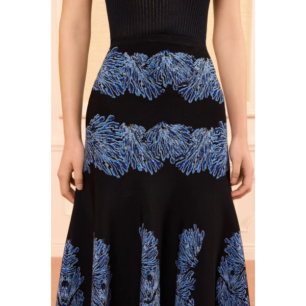 alessia knit jacquard skirt lapis