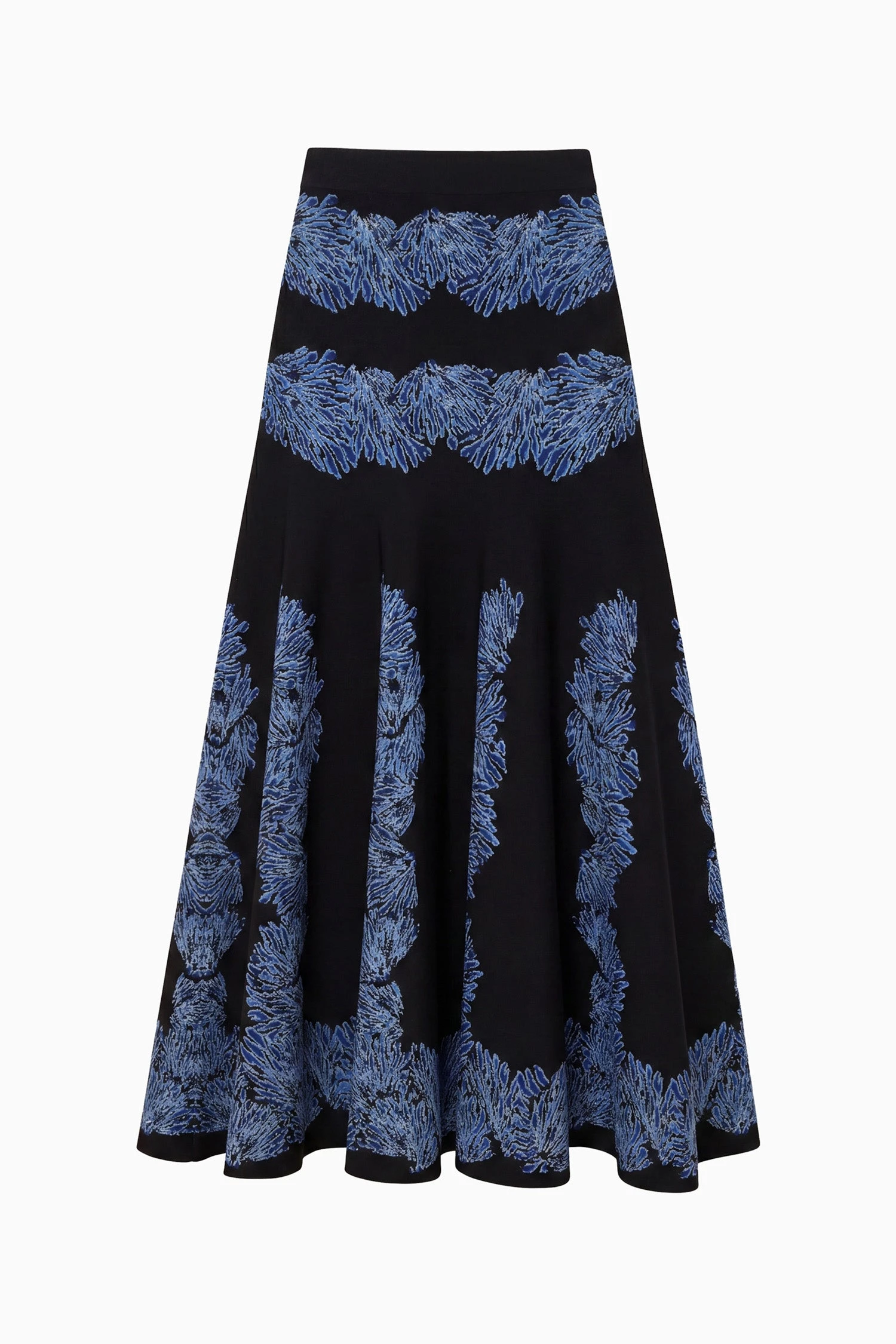 Alessia Knit Jacquard Skirt in Lapis