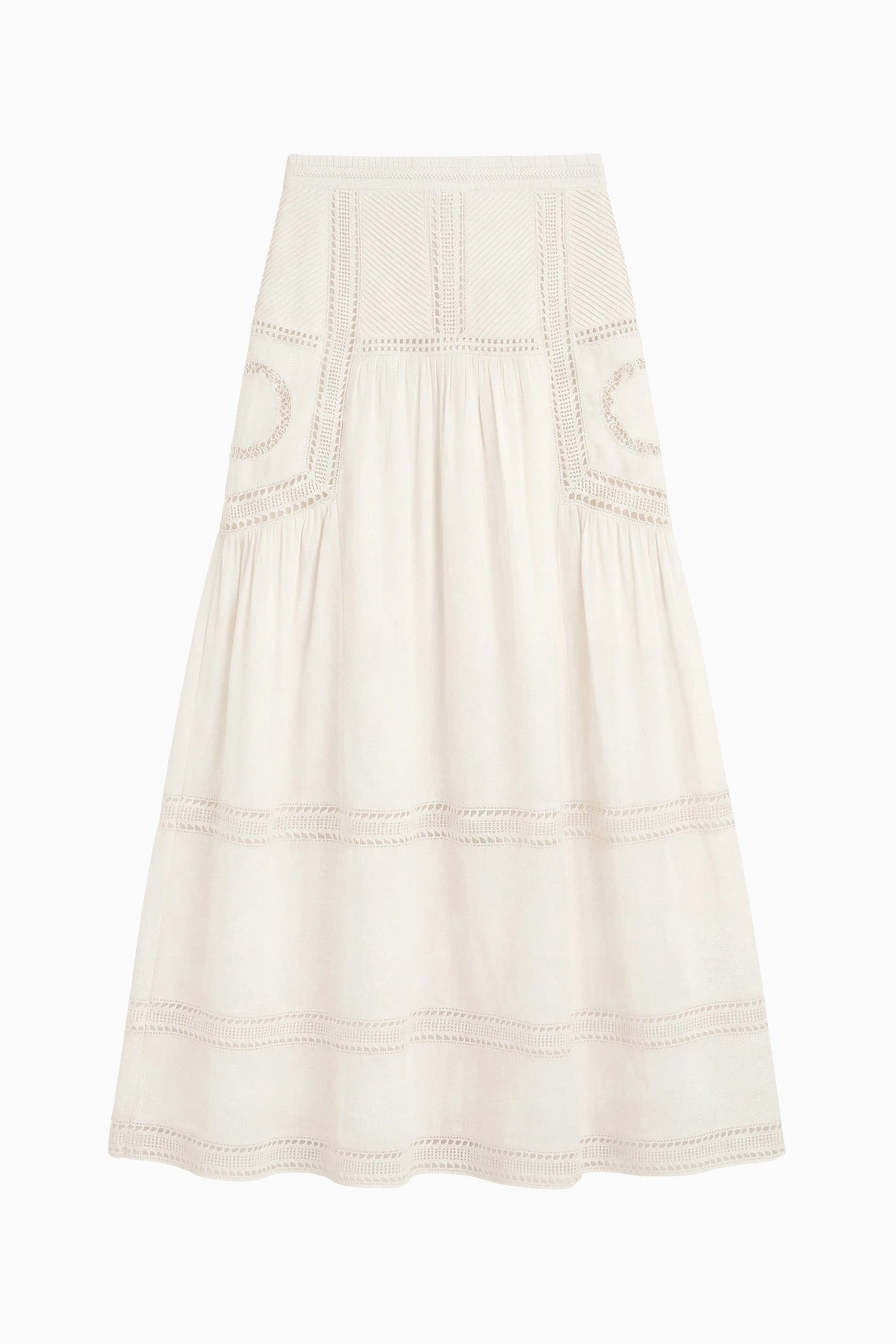 Alice Cotton Midi Skirt in Pristine