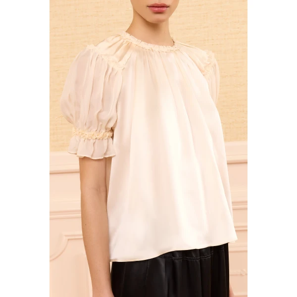 alina silk top ivory