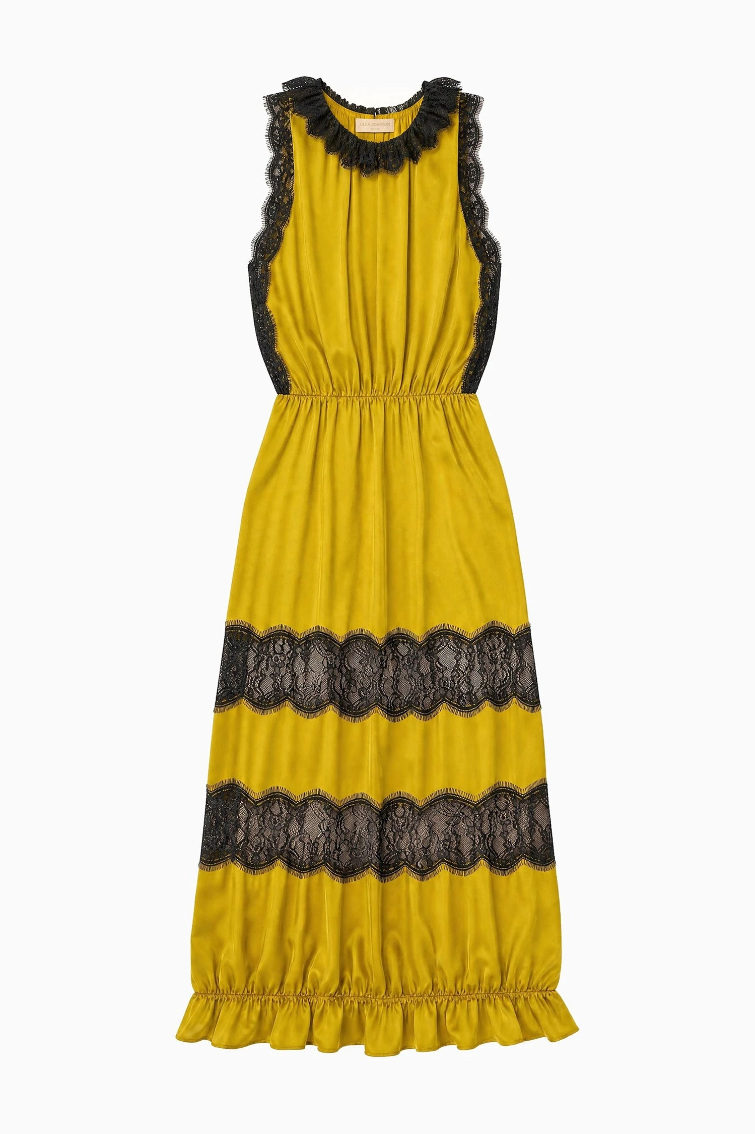 Alix Sleeveless Silk Dress in Citrine