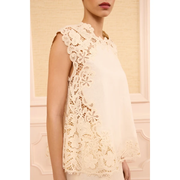 amelie linen top ivory