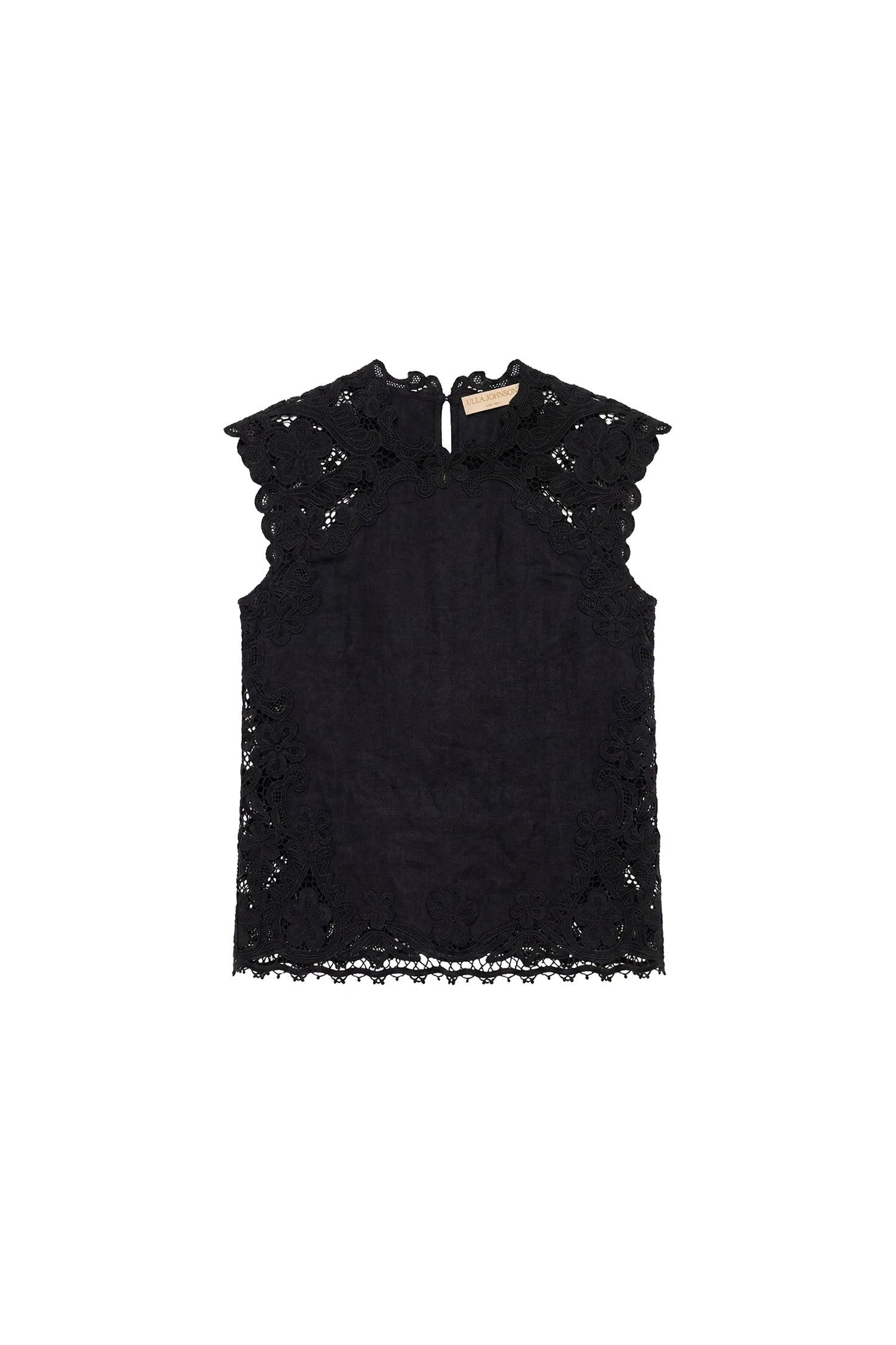 Ulla Johnson Amelie Linen Top in Noir ulla johnson amelie linen top