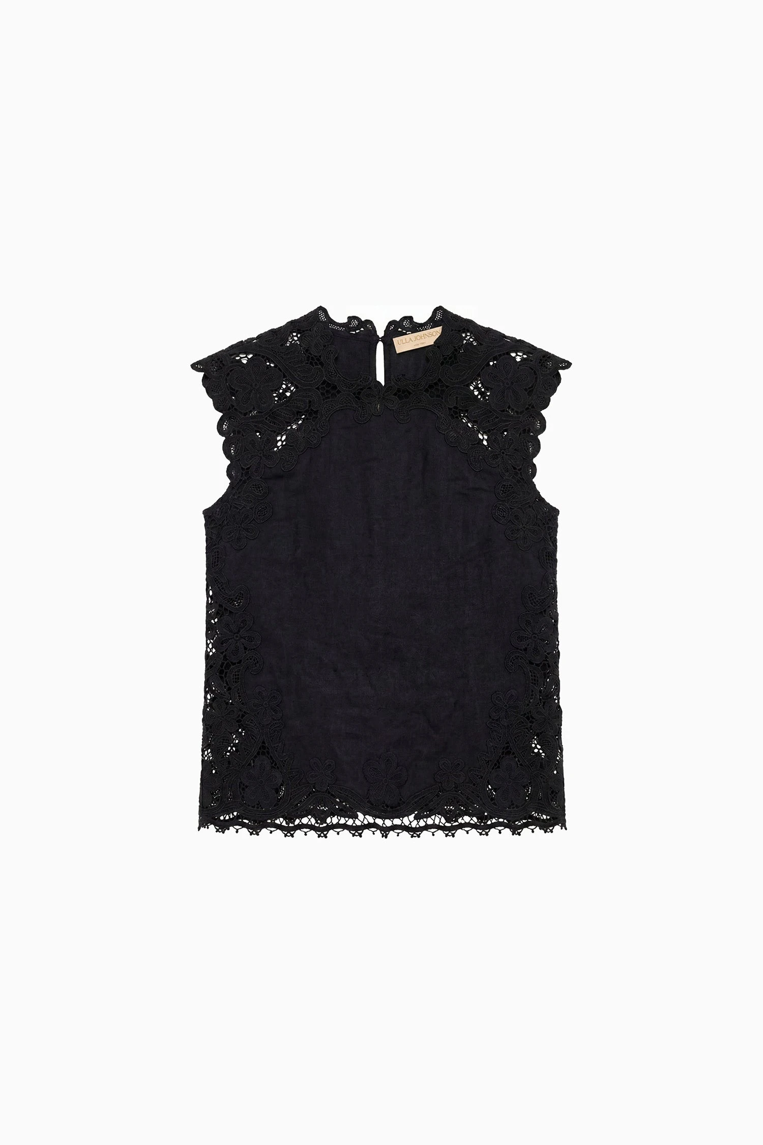 Amelie Linen Top in Noir