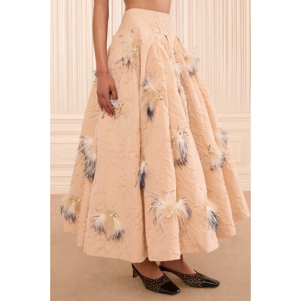 angelique cloque skirt with embellishment almond