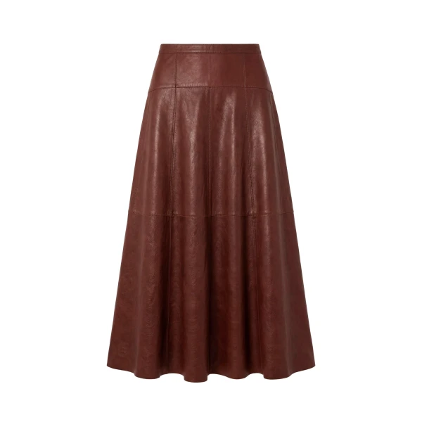 ulla johnson aninda leather midi skirt