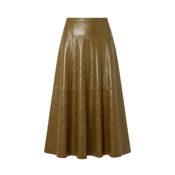 ulla johnson aninda leather midi skirt
