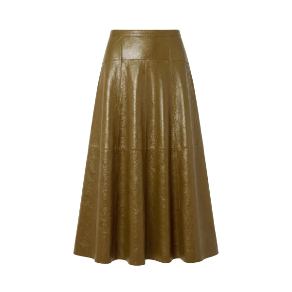 ulla johnson aninda leather midi skirt