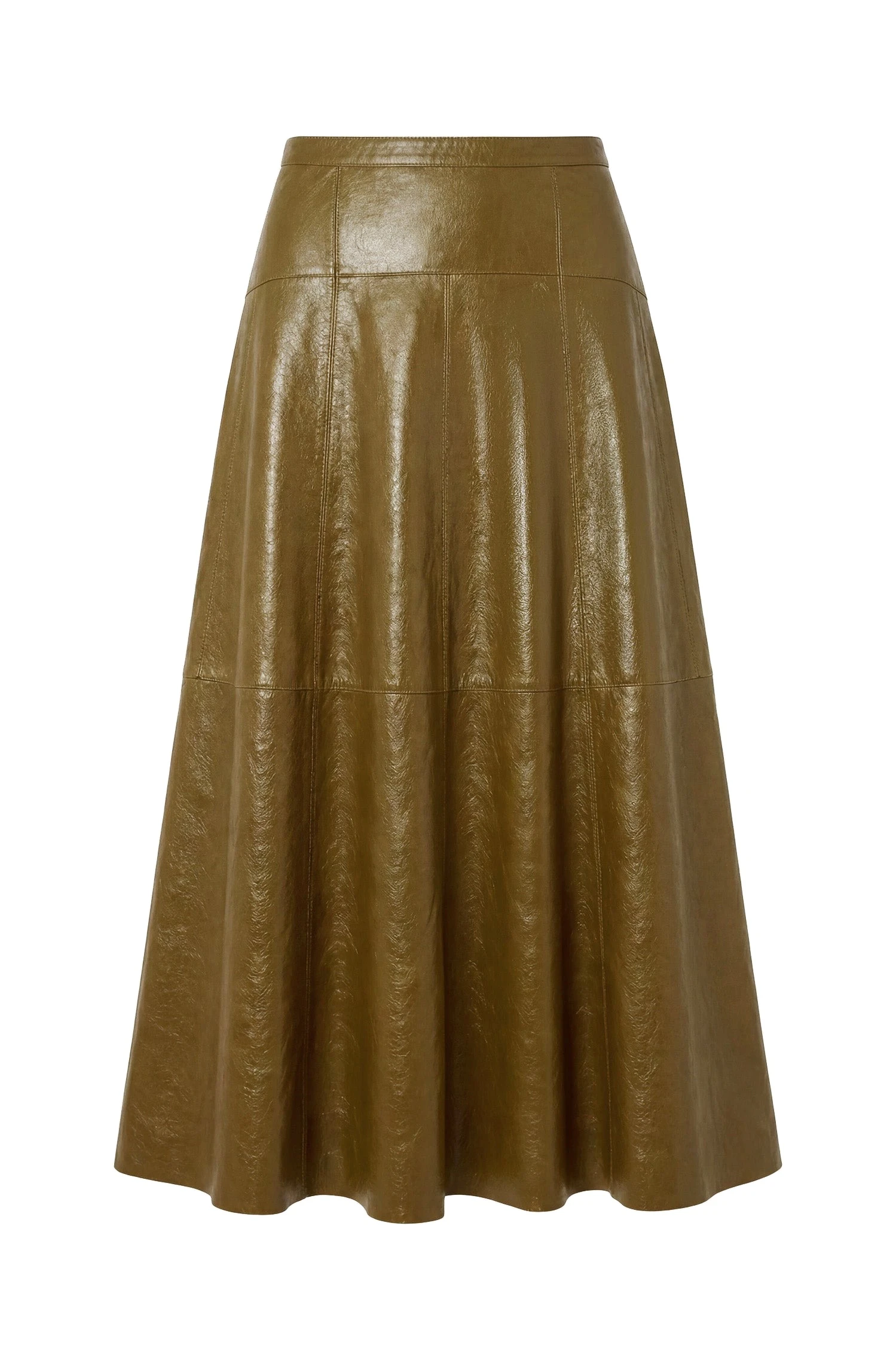 Ulla Johnson Aninda Leather Midi Skirt in Lichen ulla johnson aninda leather midi skirt