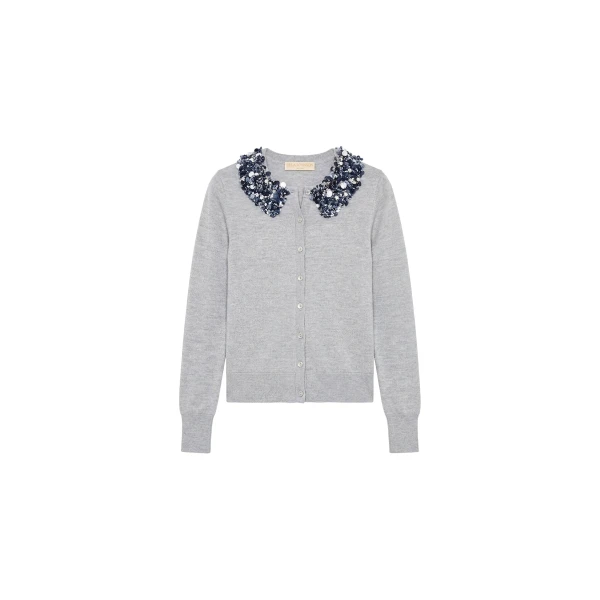 Anna Embellished Cardigan in Ash