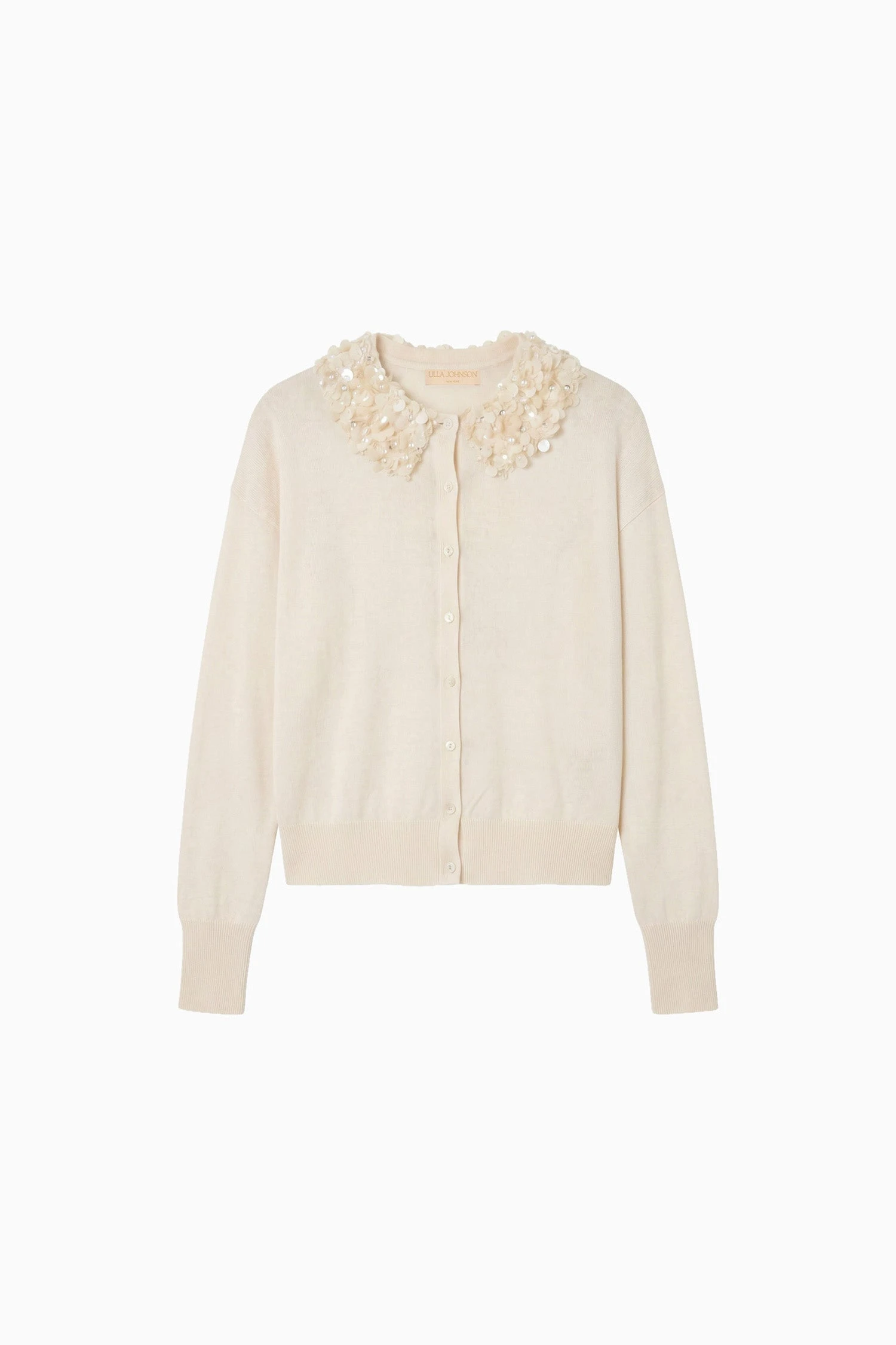 Anna Embellished Cardigan in Pearled Ivory