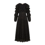 ulla johnson ardis long sleeve silk dress