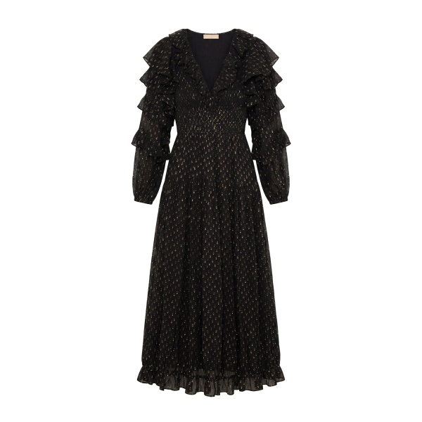 ulla johnson ardis long sleeve silk dress