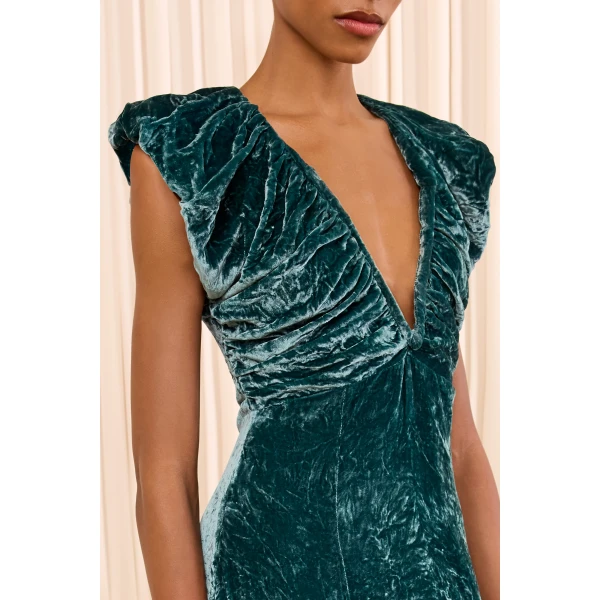 astra v neck velvet dress jadeite