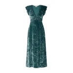 ulla johnson astra v neck velvet dress