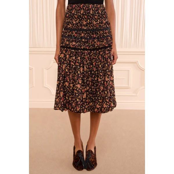 auden silk skirt noir mille fleur