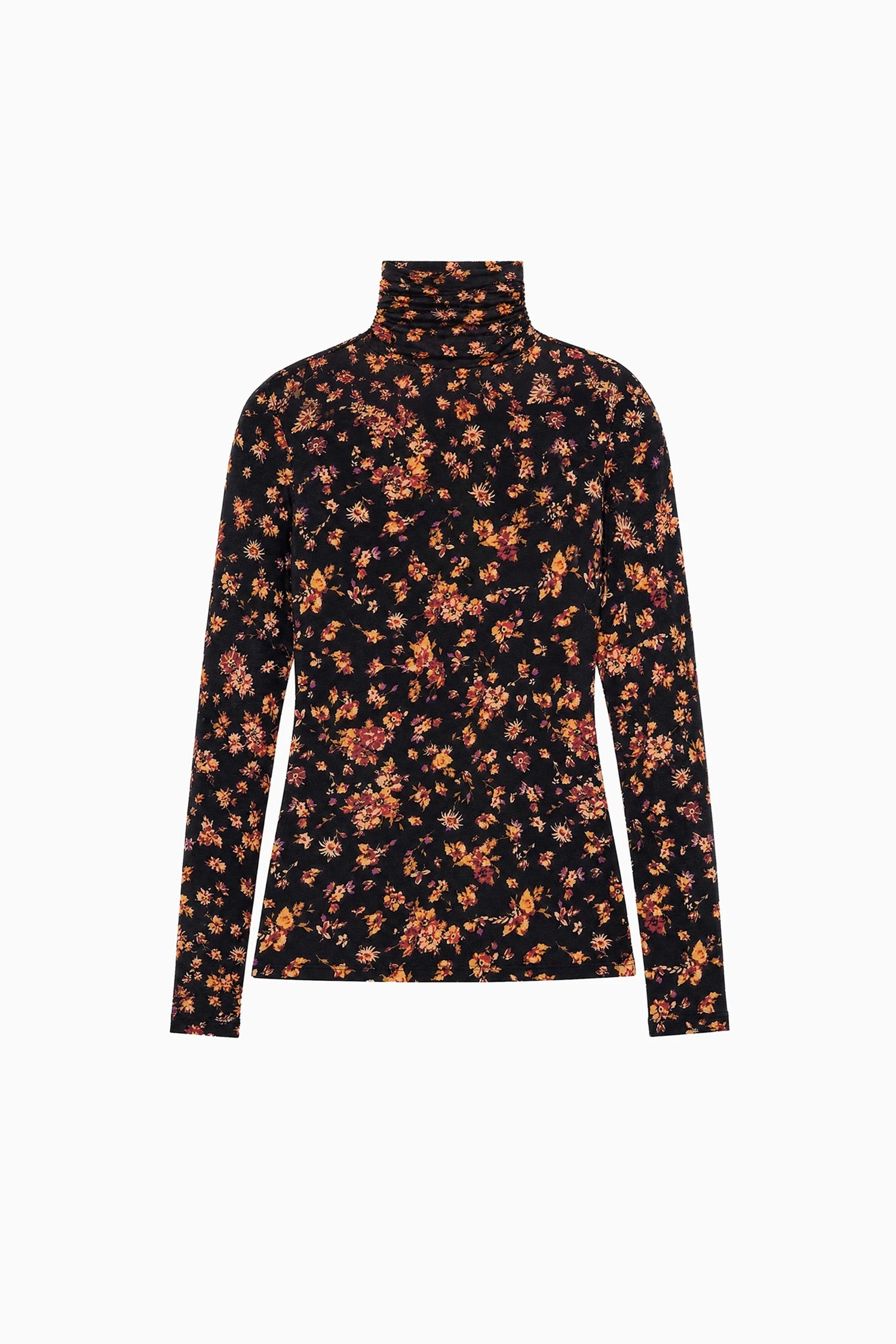 Aurelia Long Sleeve Jersey Top in Noir Floral