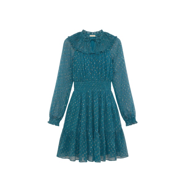 ulla johnson ava long sleeve silk mini dress