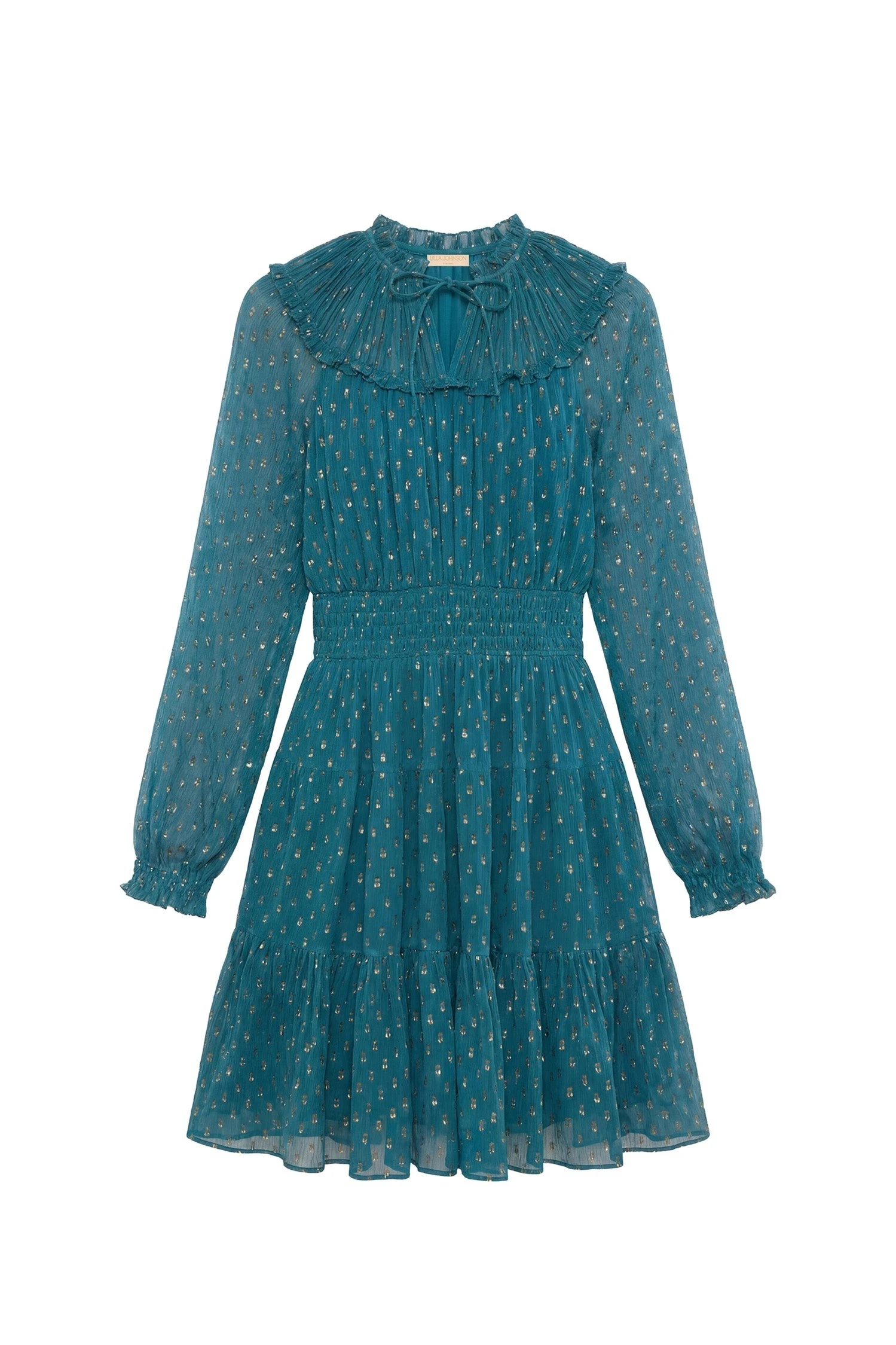 Ulla Johnson Ava Long Sleeve Silk Mini Dress in Beryl ulla johnson ava long sleeve silk mini dress