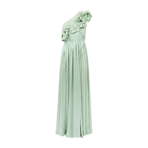 ulla johnson avalina ruffled silk one shoulder gown