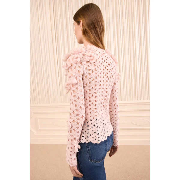 ulla johnson bendetta crochet pullover with embroidered flowers