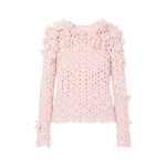 ulla johnson bendetta crochet pullover with embroidered flowers