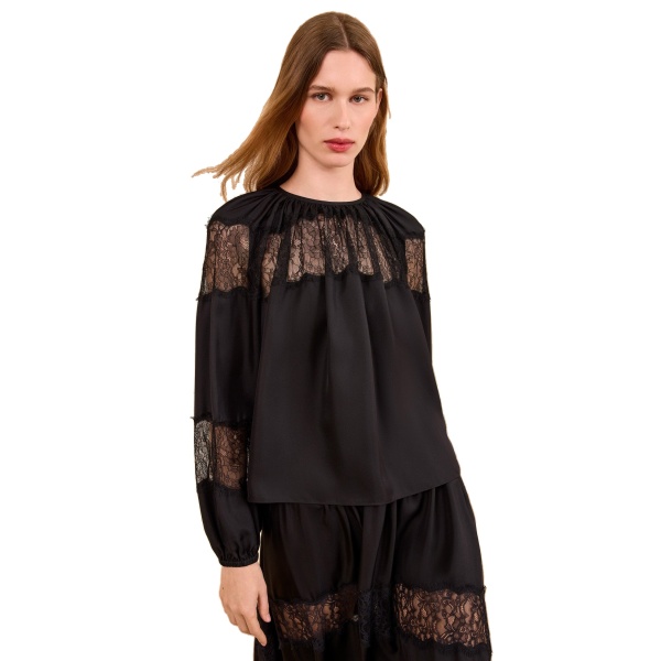 ulla johnson bess long sleeve silk blouse