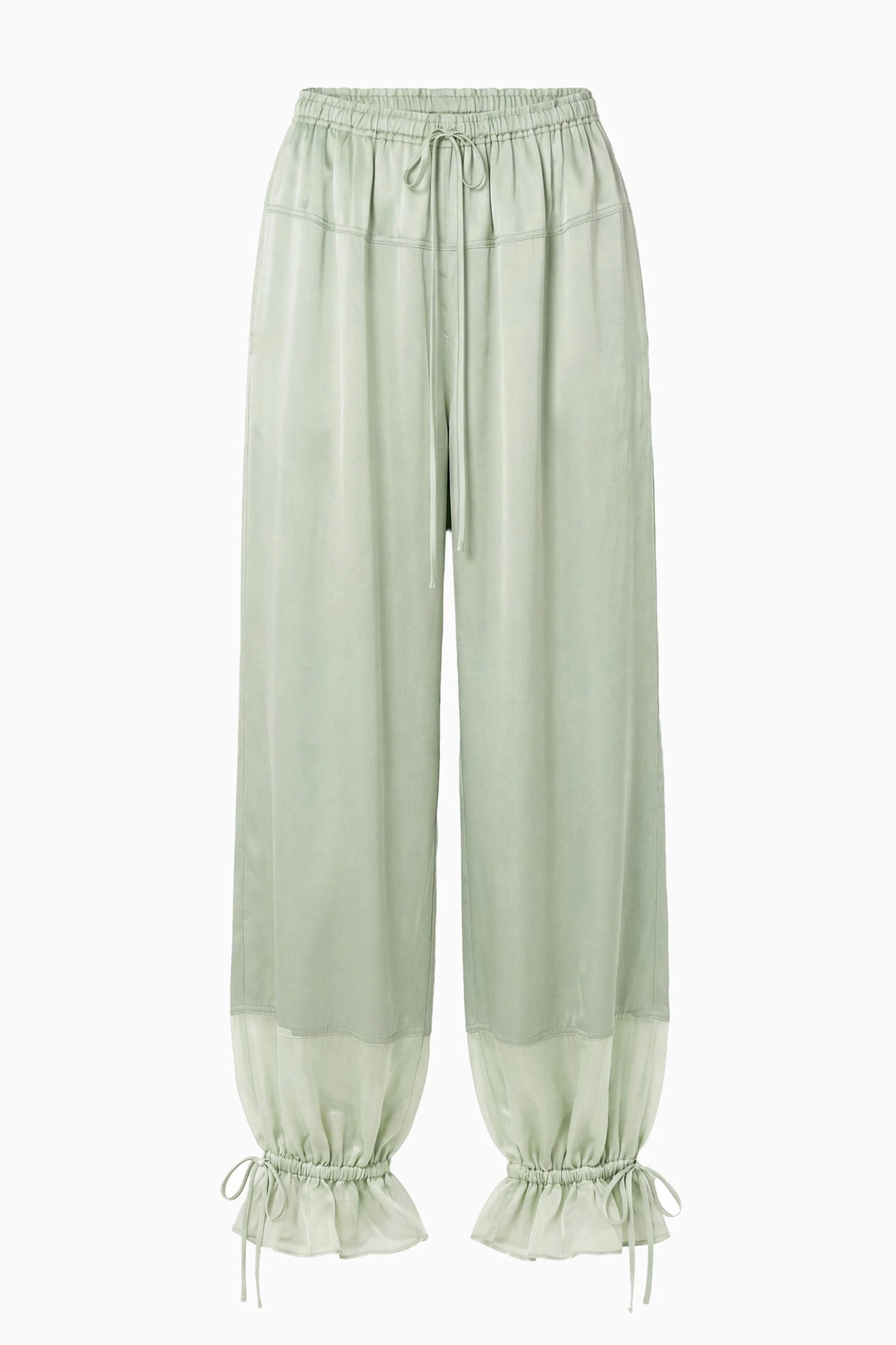 Camile Silk Cinched Pant in Celadon
