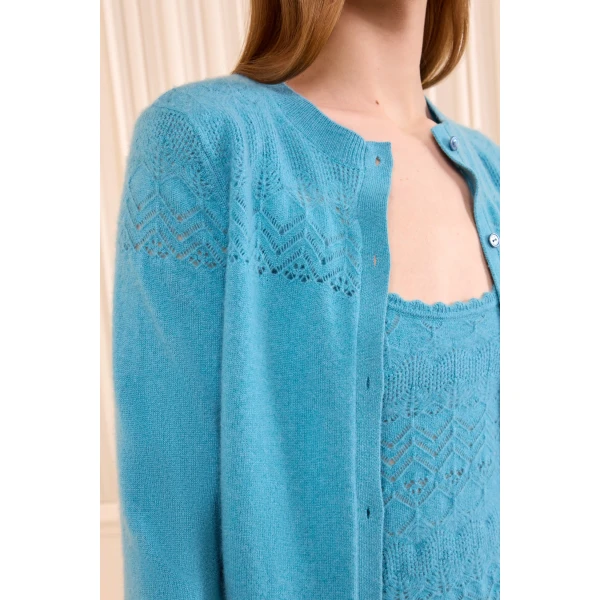 cassia cashmere cardigan cerulean