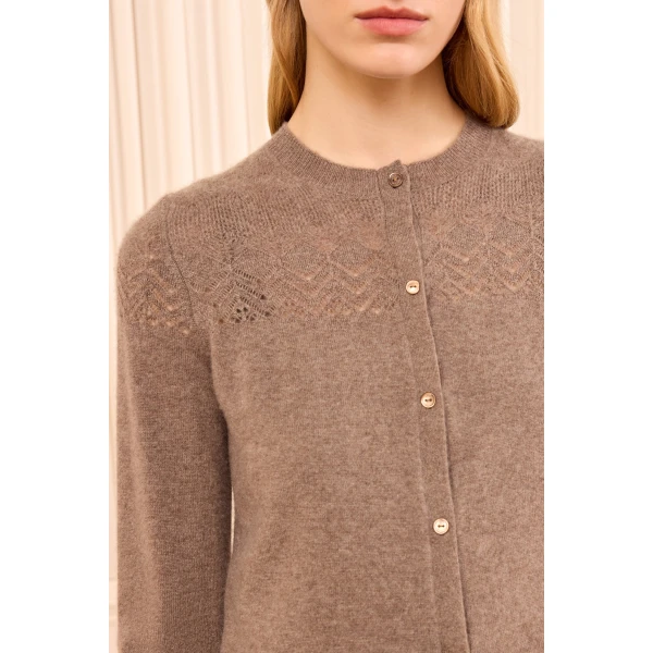 cassia cashmere cardigan driftwood