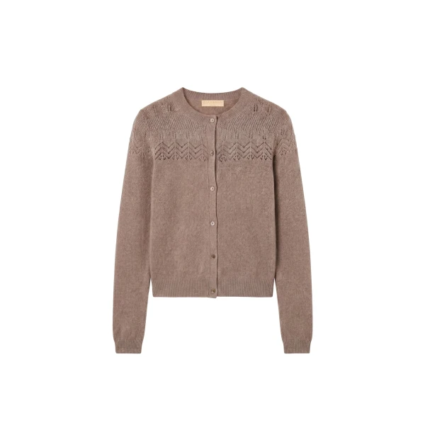 Cassia Cashmere Cardigan in Driftwood