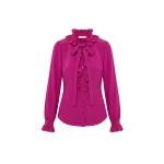 ulla johnson catroux long sleeve silk blouse