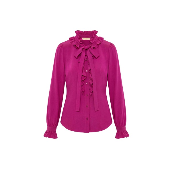 ulla johnson catroux long sleeve silk blouse