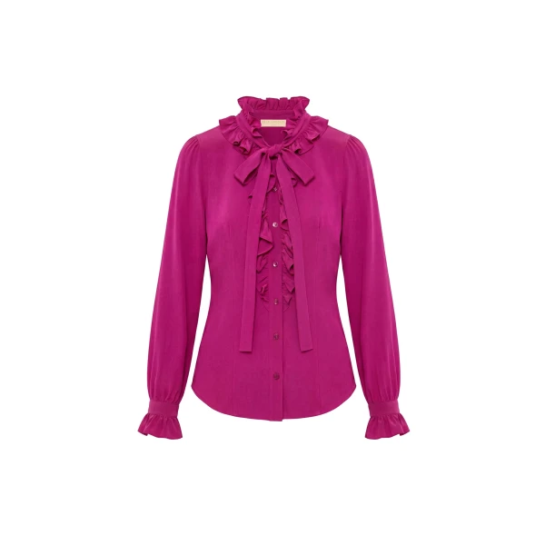 ulla johnson catroux long sleeve silk blouse