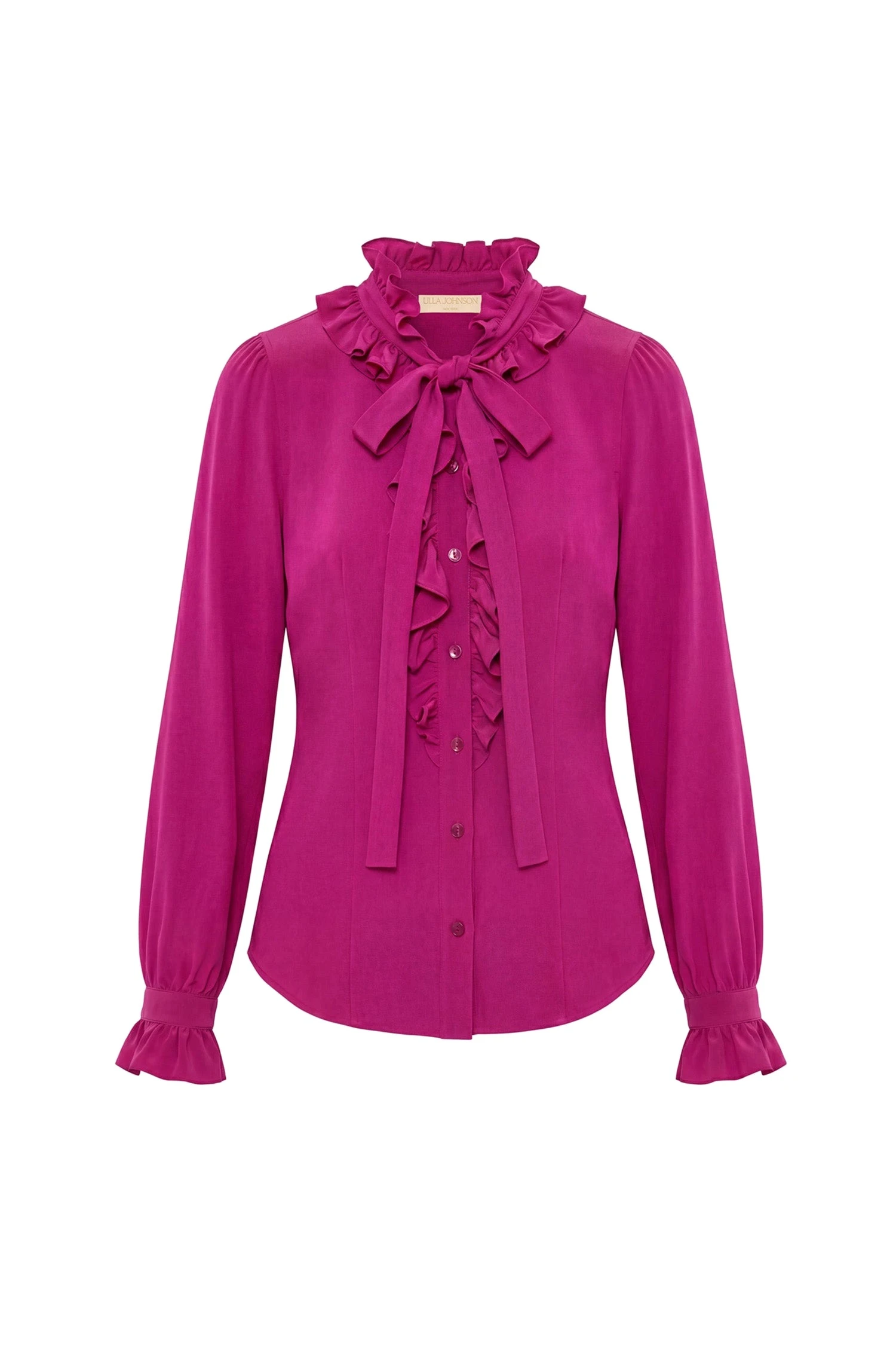 Ulla Johnson Catroux Long Sleeve Silk Blouse in Orchid ulla johnson catroux long sleeve silk blouse
