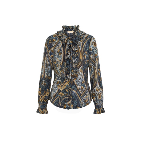 ulla johnson catroux long sleeve silk blouse