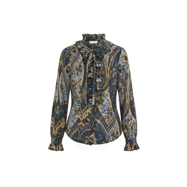 ulla johnson catroux long sleeve silk blouse
