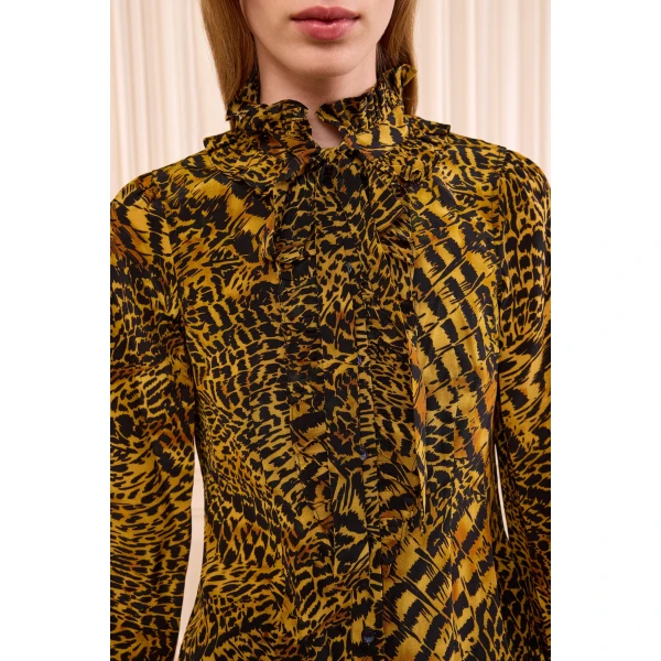 catroux long sleeve silk blouse wren