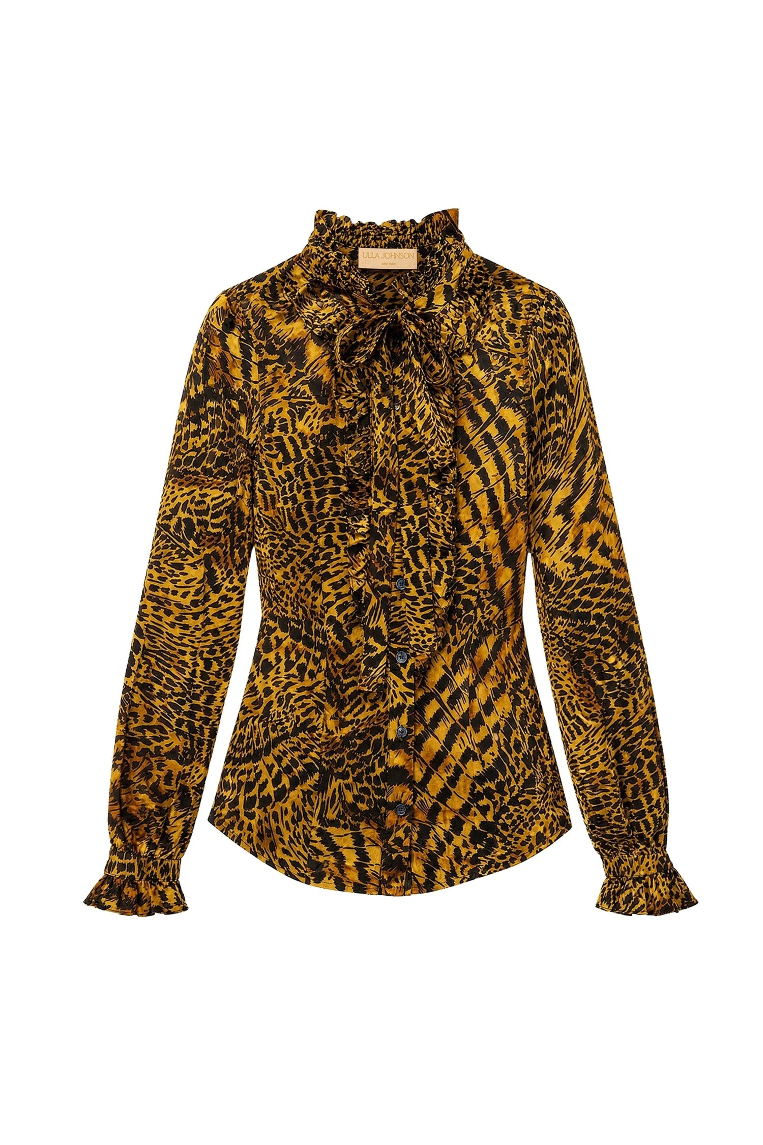 Ulla Johnson Catroux Long Sleeve Silk Blouse in Wren ulla johnson catroux long sleeve silk blouse