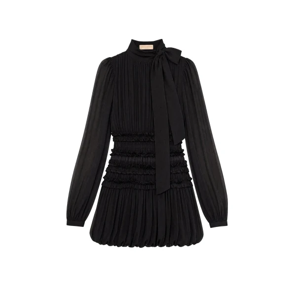 ulla johnson celestine long sleeve silk dress