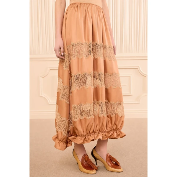chantal silk midi skirt macaroon
