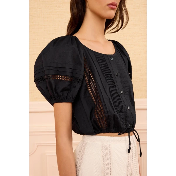 clara cotton top noir