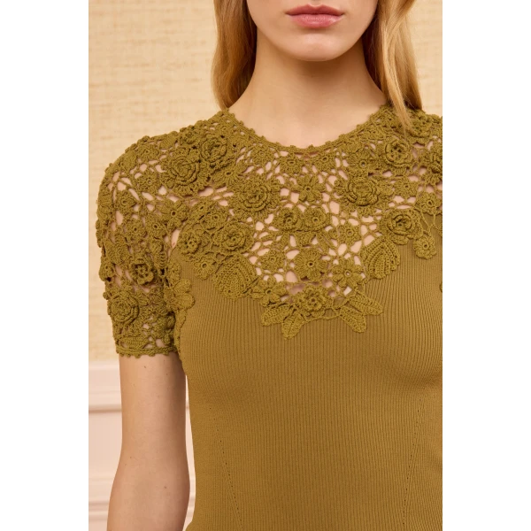 clelia crochet top loden
