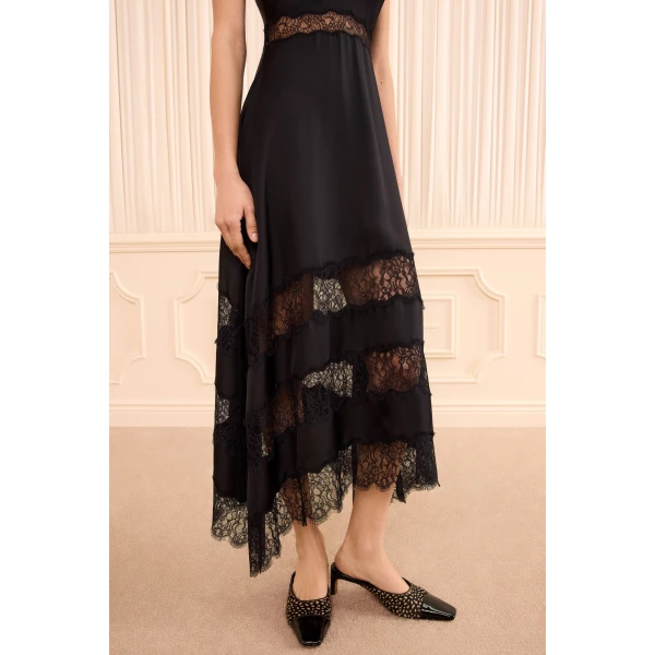 coco sleeveless silk dress noir