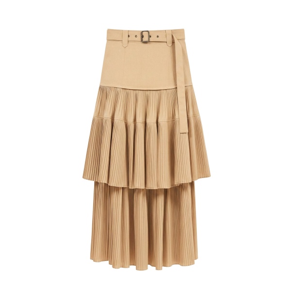 ulla johnson coralie pleated wool skirt