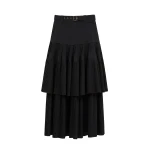 ulla johnson coralie pleated wool skirt