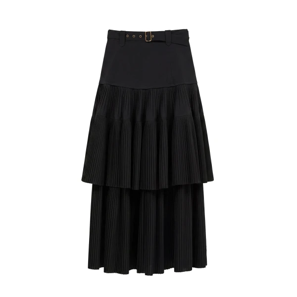 ulla johnson coralie pleated wool skirt