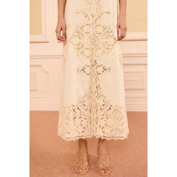 coralite linen dress ivory