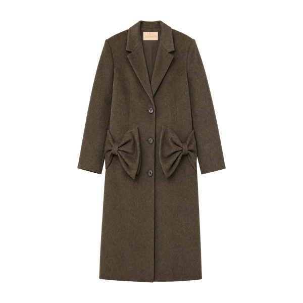ulla johnson corin wool coat with bows