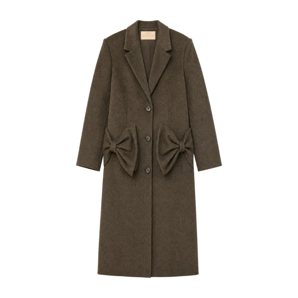 ulla johnson corin wool coat with bows